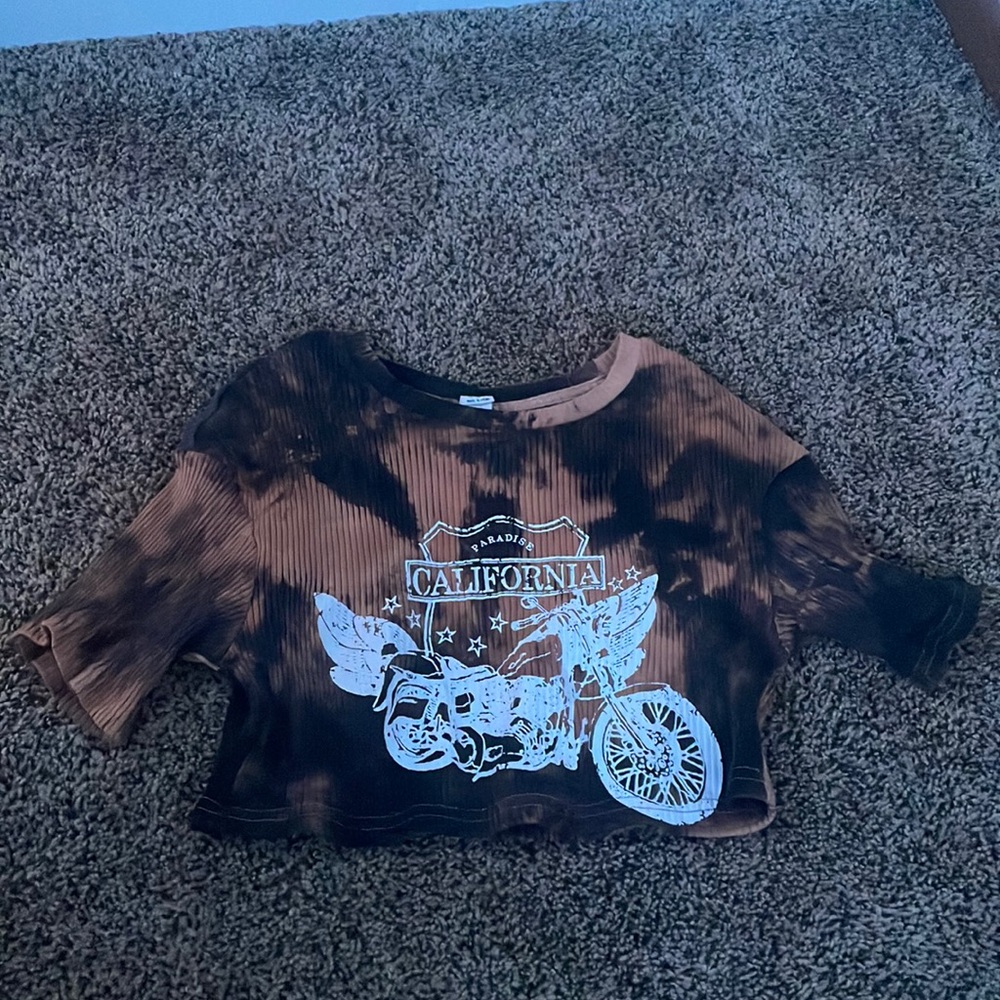Brown black crop top